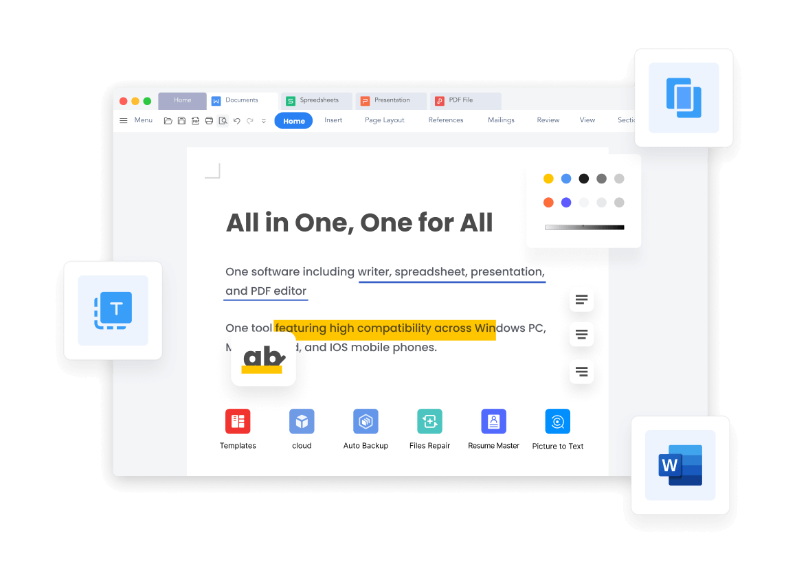 WPS Writer für Windows, Mac, Linux, Android, iOS