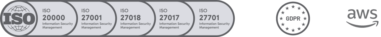 ISO 20000, ISO 27001, ISO 27018, ISO 27017, ISO 27701, GDPR, AWS certifications