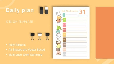 free Word template - Cartoon Daily Plan free Word template - Cartoon Daily Plan