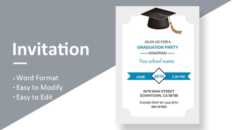 free Word template - Invitation Card-Graduation Party