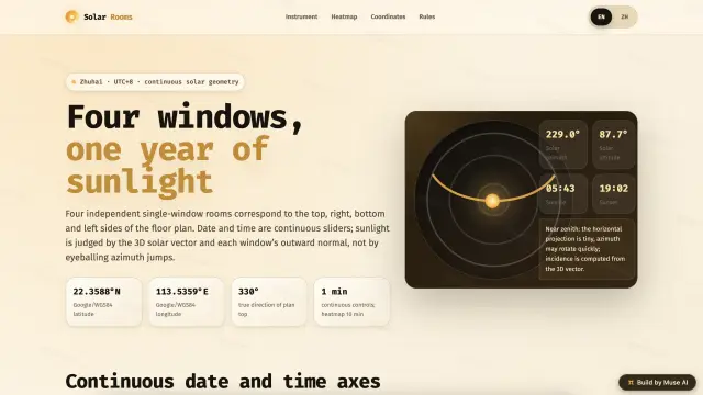 Annual Sunlight Angle Simulator