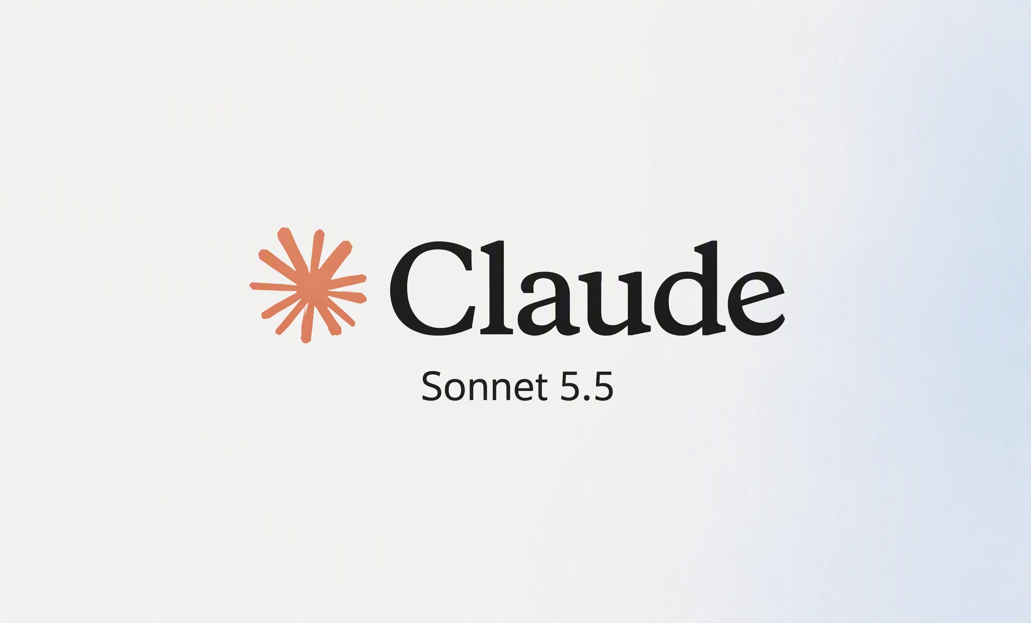 Claude 橙色星芒标志与 Sonnet 5.5 标注居中的编辑式封面。