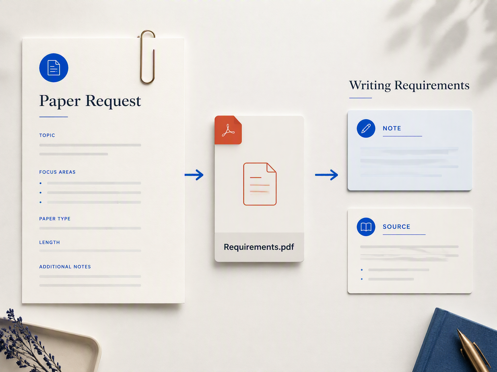Student entering a paper request into the Muse AI essay writer