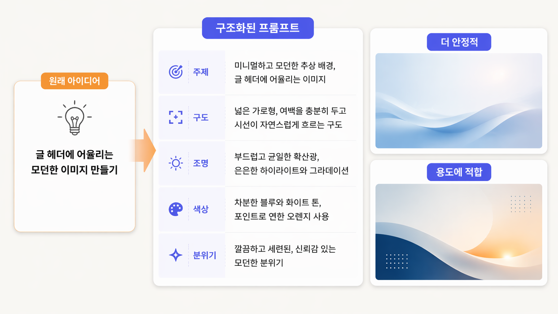 Muse 이미지 크리에이터가 안정적인 AI 생성 이미지를 위한 시맨틱 프롬프트를 만드는 모습