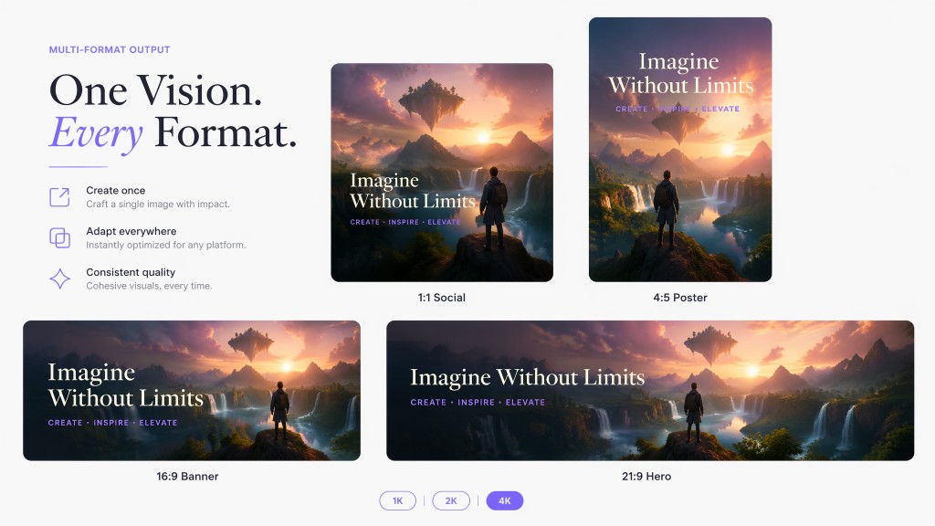 Muse AI Image Generator selecting aspect ratio and resolution for different visual outputs