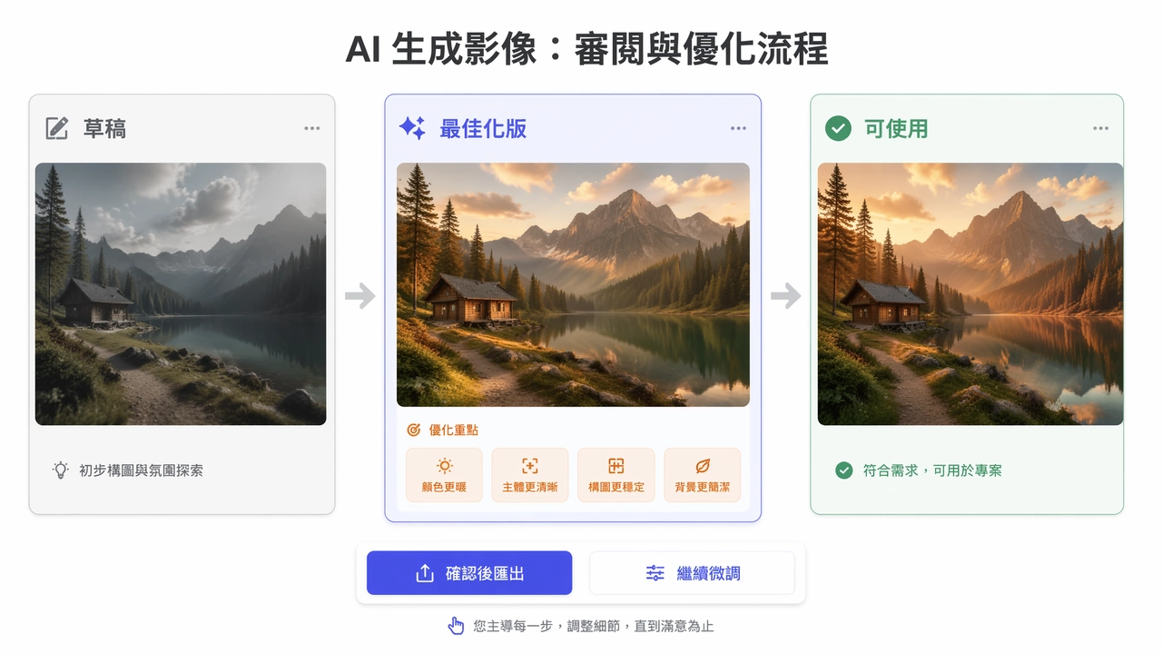 Muse AI 圖像生成器在用戶審查後優化生成的視覺內容