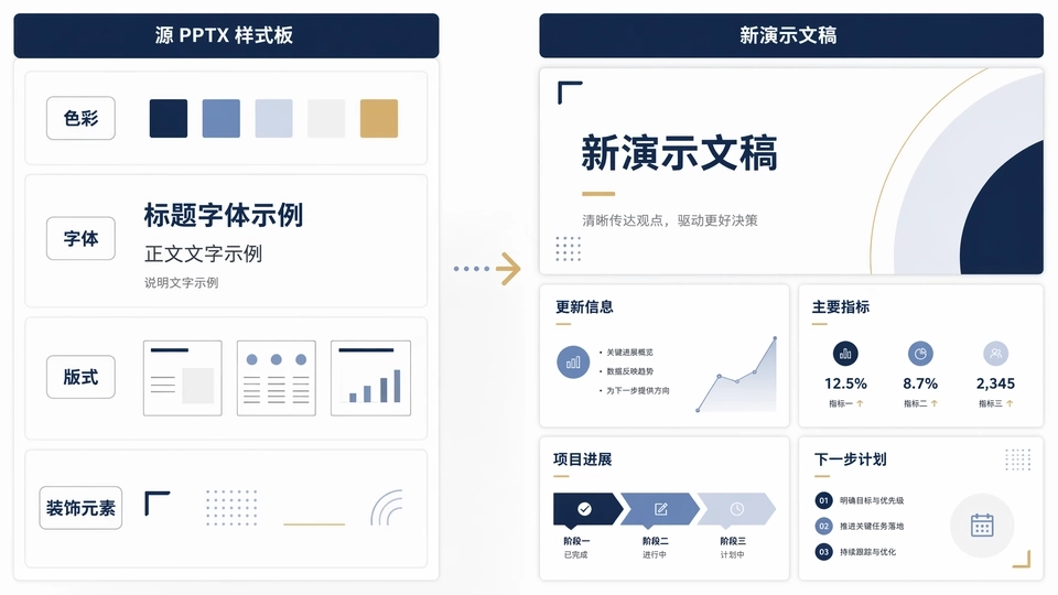 Muse AI 幻灯片基于演示模板进行编辑