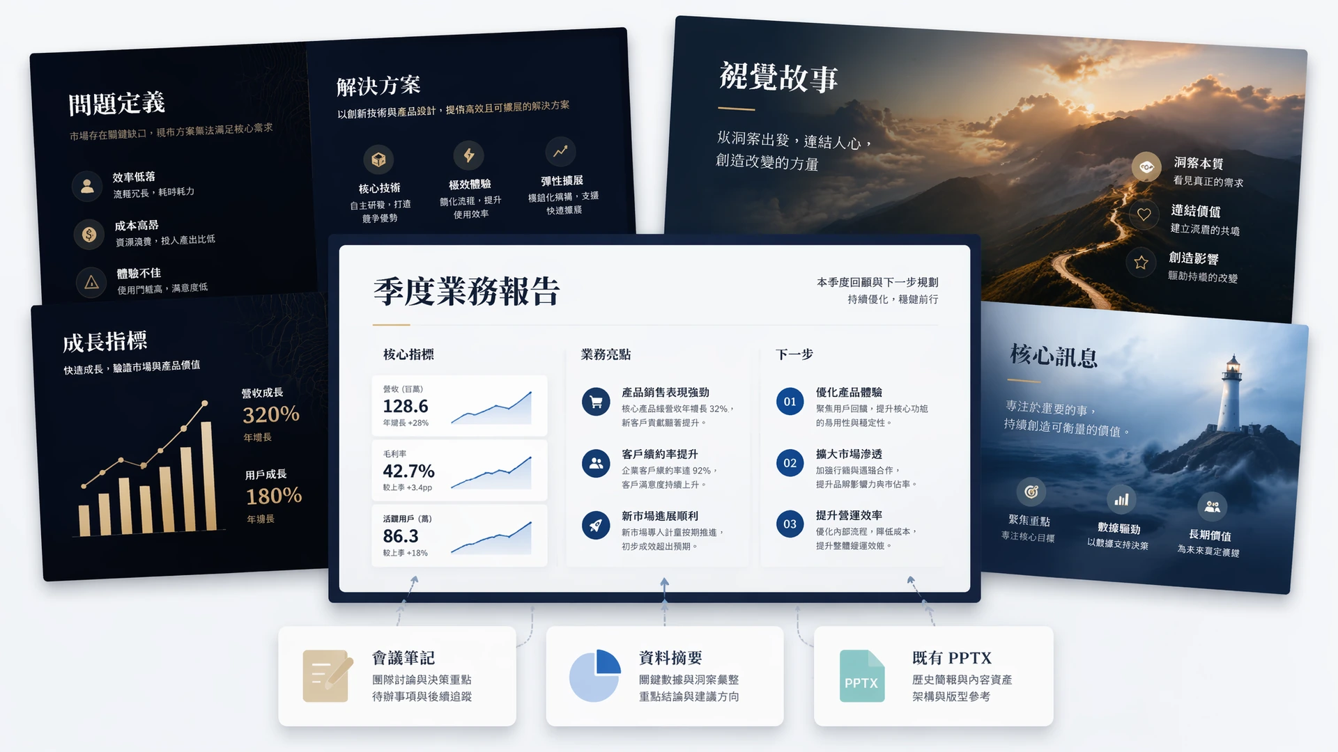 Muse AI 簡報展示已生成的簡報預覽
