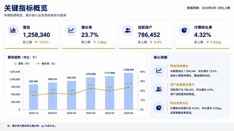 业务汇报 KPI 页变体