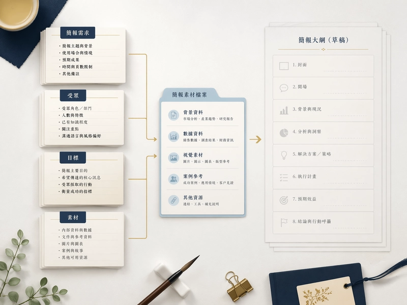 用戶在描述 AI 簡報需求