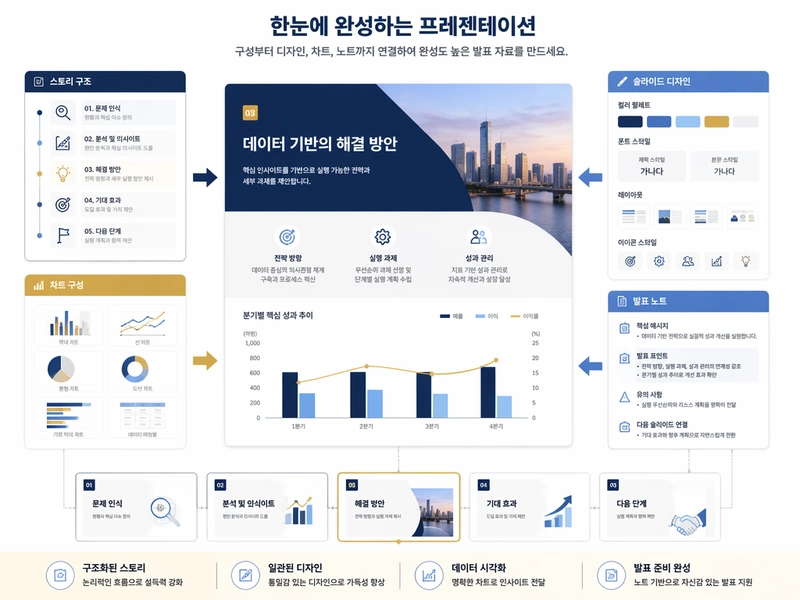 Muse가 AI 프레젠테이션 덱을 생성하는 화면