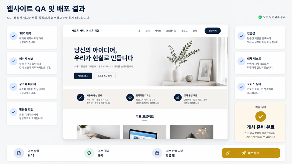 Muse SEO / QA 체크리스트 화면