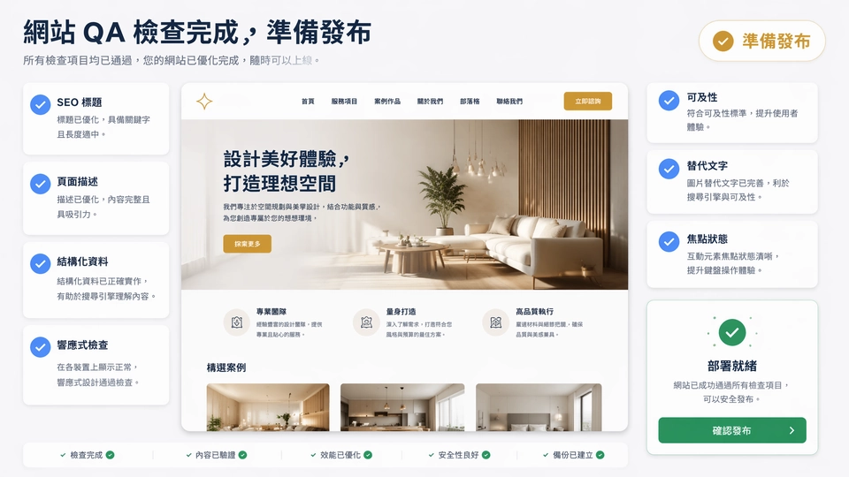 Muse 網站 SEO 與 QA 檢查清單