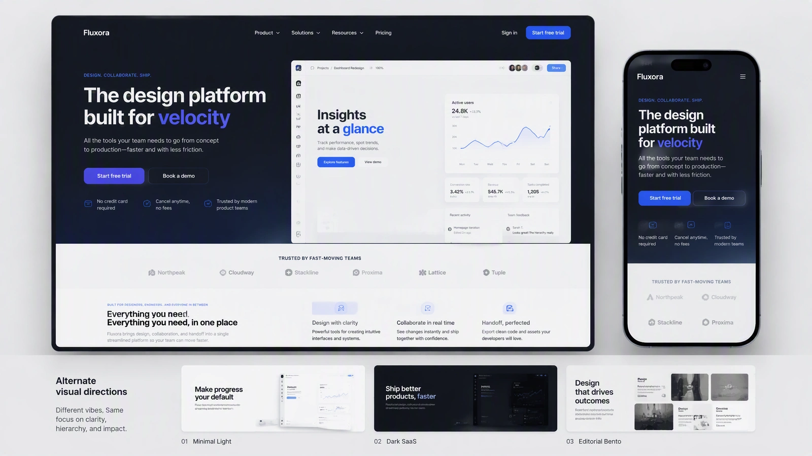 MuseWork يصمم واجهة صفحة هبوط لمنتج SaaS