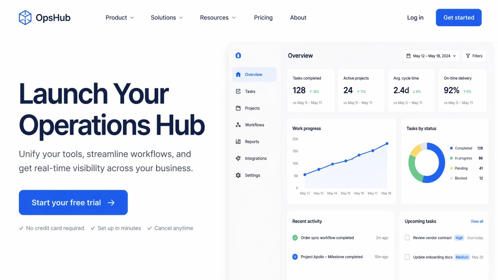 Landing page hero section variant