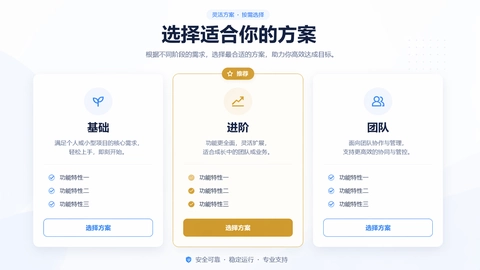 落地页定价模块变体