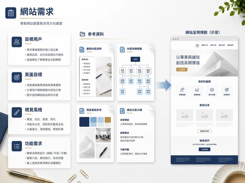 用户在 Muse 中描述建站需求