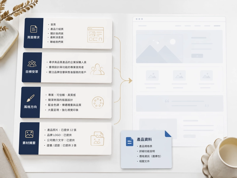 用戶在 Muse 中描述建站需求