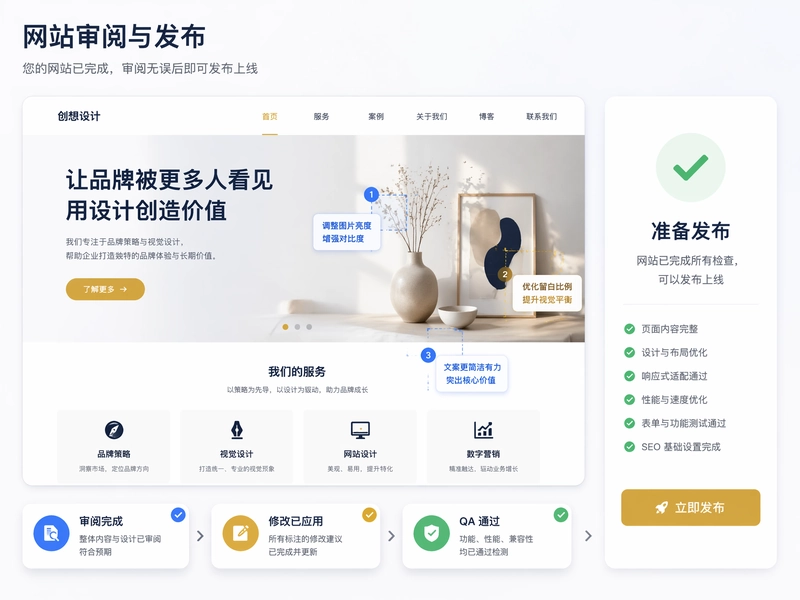 用户在发布前审阅 Muse 生成的网站