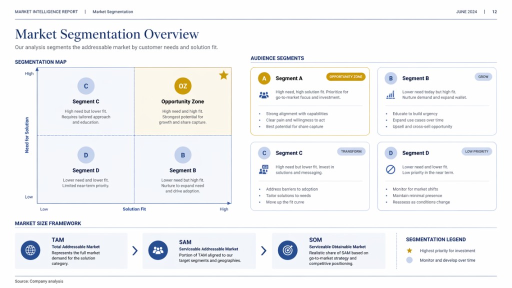 Market research segmentation page