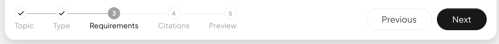 완료한 Essay Writer 단계로 돌아가기